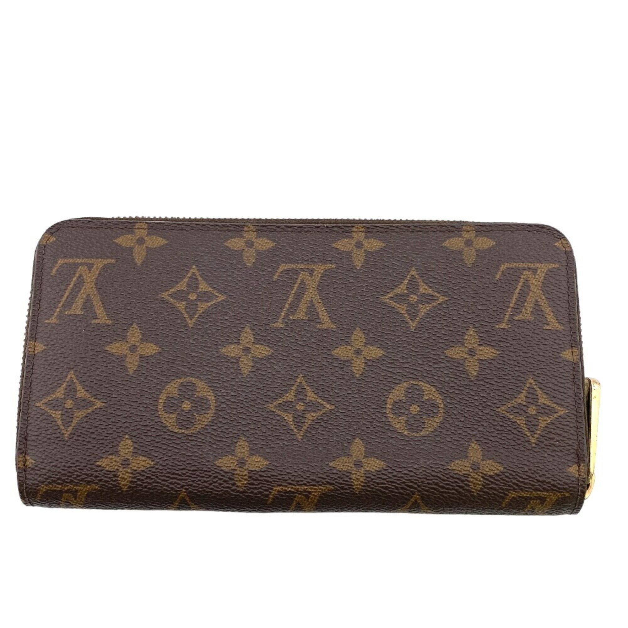 LOUIS VUITTON M42616 Zippy Wallet Round Monogram Long Brown Women's