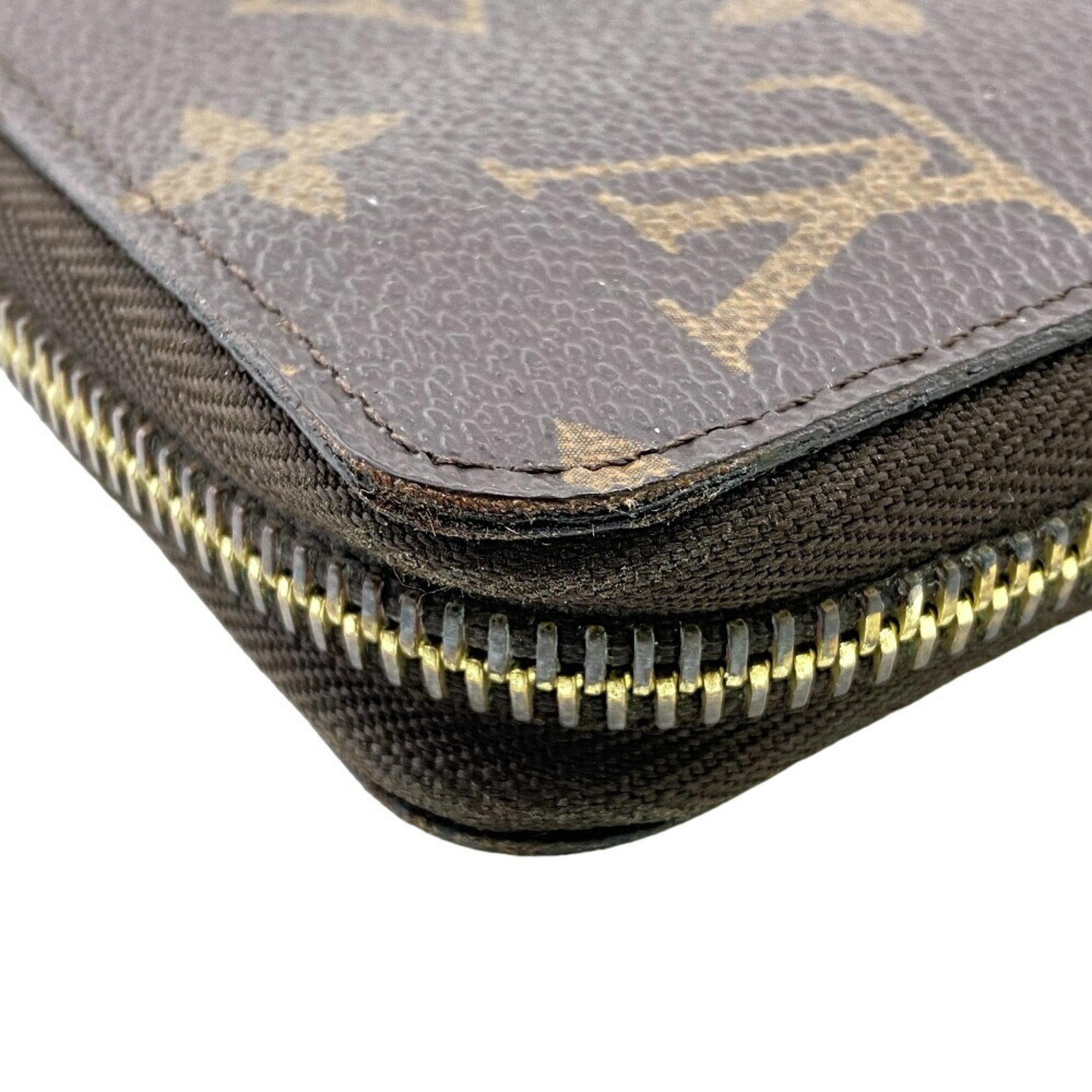 LOUIS VUITTON M42616 Zippy Wallet Round Monogram Long Brown Women's