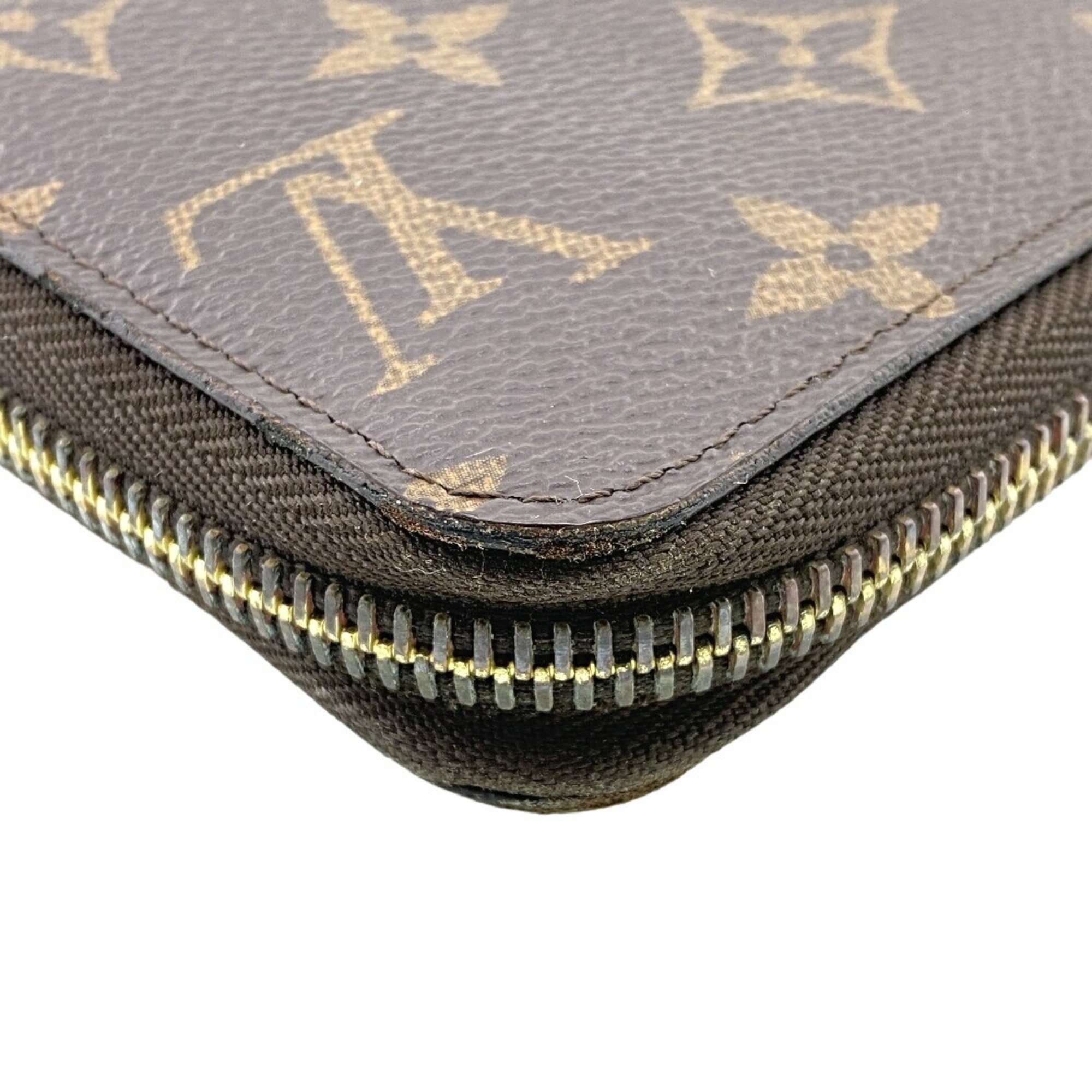 LOUIS VUITTON M42616 Zippy Wallet Round Monogram Long Brown Women's