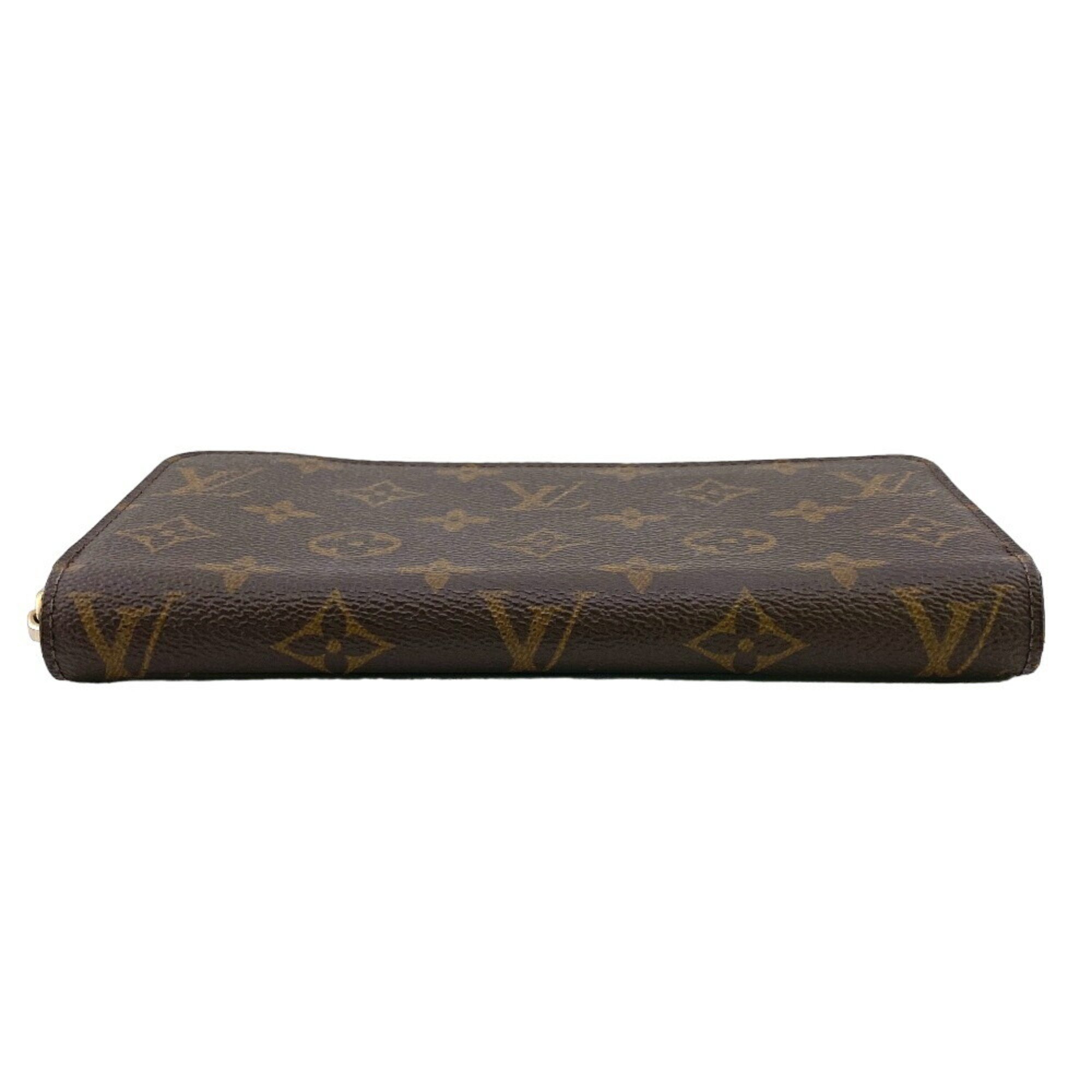 LOUIS VUITTON M42616 Zippy Wallet Round Monogram Long Brown Women's