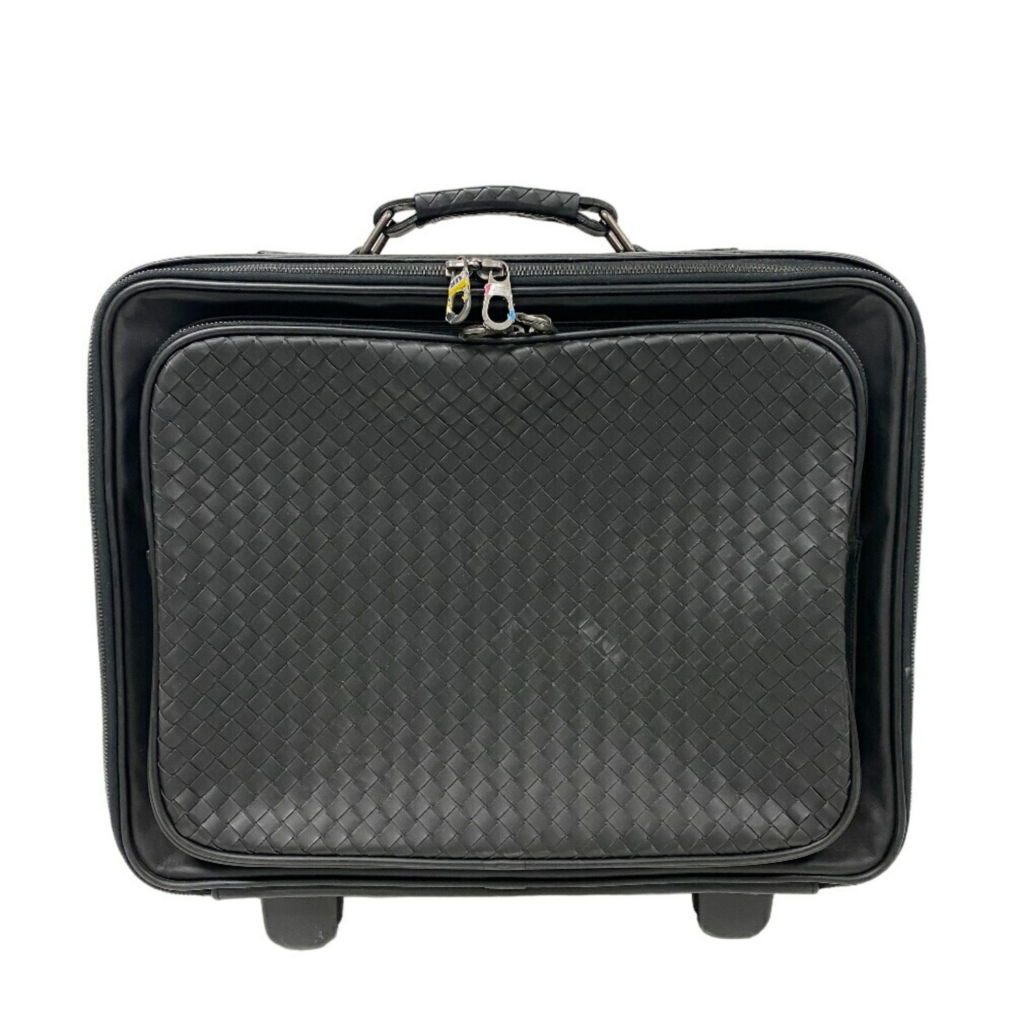 BOTTEGAVENETA Bottega Veneta Trolley Carry Case Intrecciato Bag Black Men's