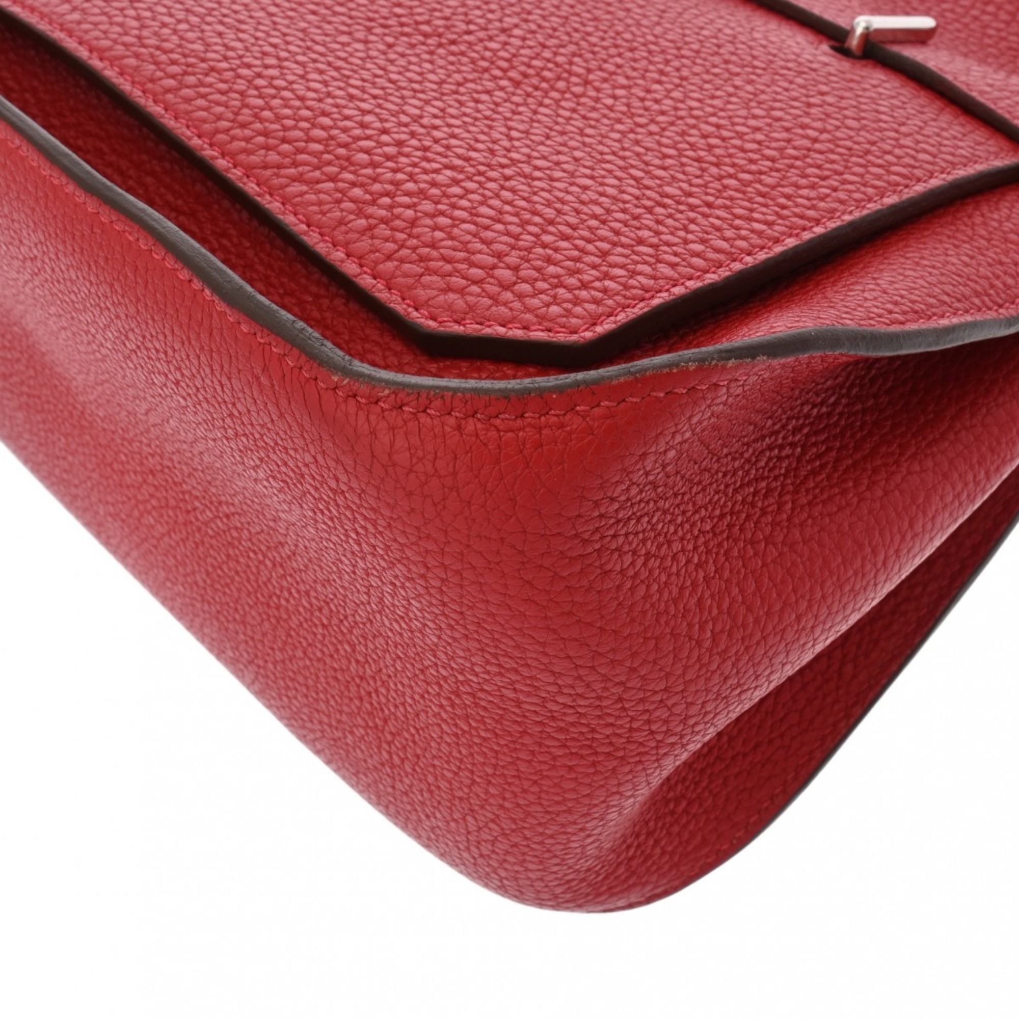 HERMES Hermes Gypsiere 28 Rouge Kazak X Stamp (around 2016) Women's Taurillon Clemence Shoulder Bag