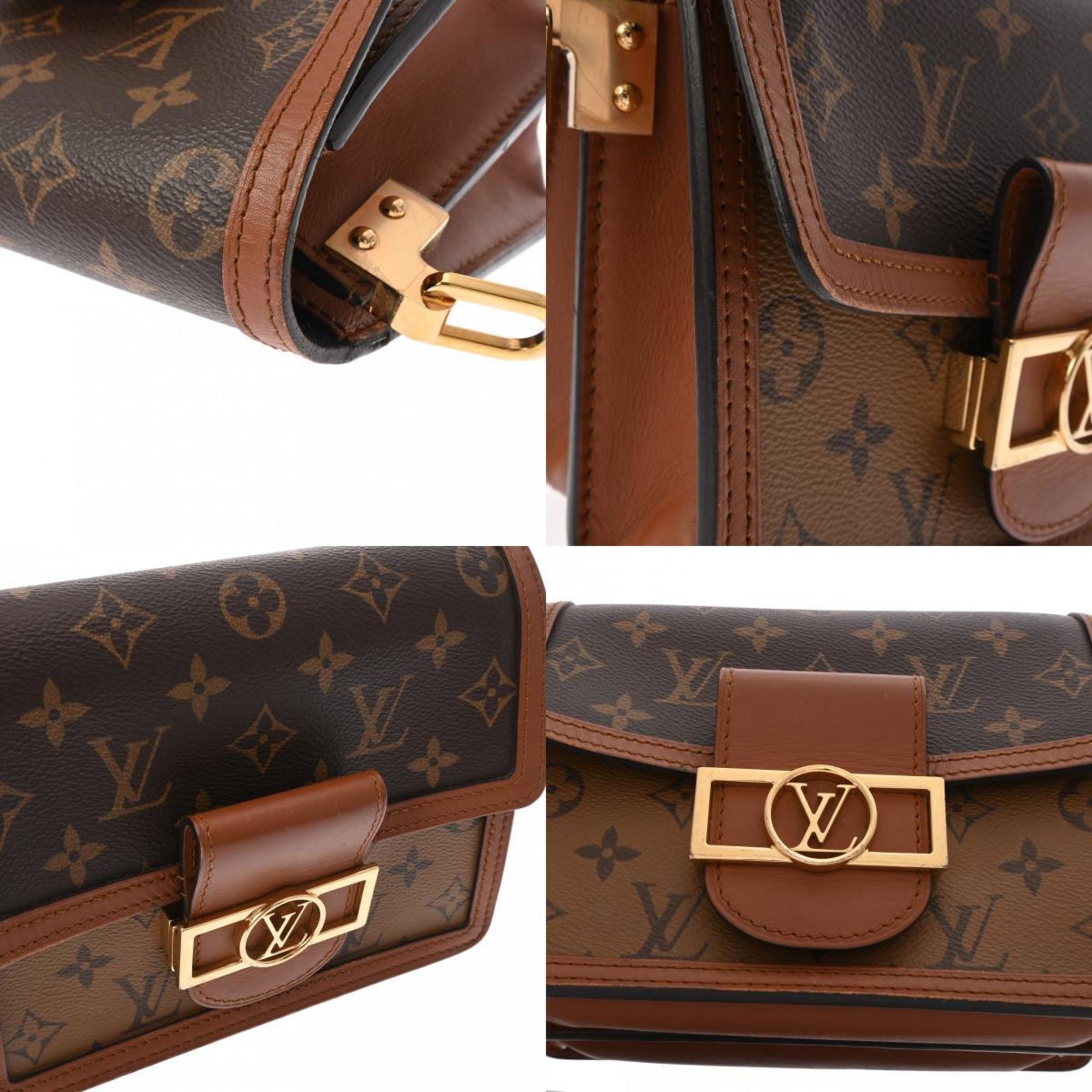 LOUIS VUITTON Louis Vuitton Monogram Reverse Dauphine MINI Brown M44580 Women's Canvas Shoulder Bag