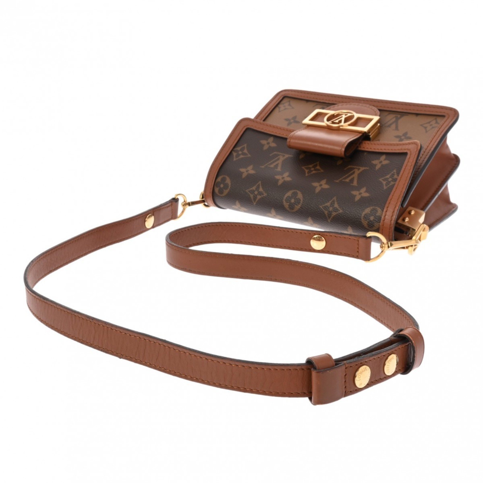 LOUIS VUITTON Louis Vuitton Monogram Reverse Dauphine MINI Brown M44580 Women's Canvas Shoulder Bag