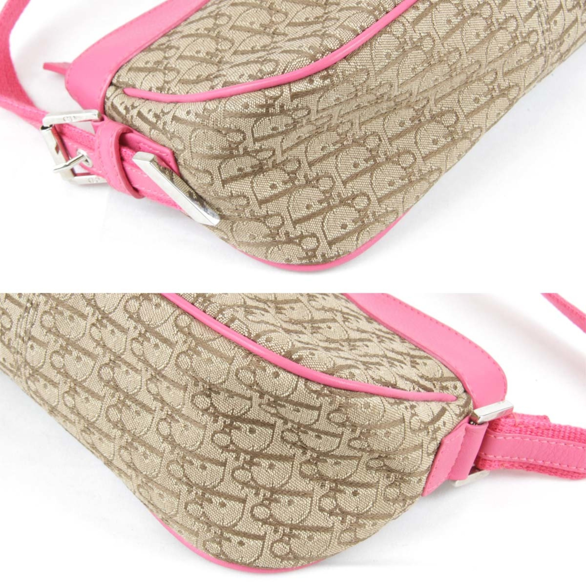 Christian Dior Shoulder Bag Canvas Pink Women's