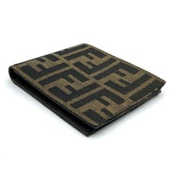 FENDI Fendi Bi-fold Wallet Billfold Card Case Zucca Brown Canvas Leather Men Women 2400 7 0008