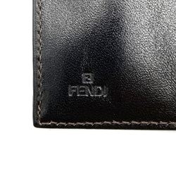 FENDI Fendi Bi-fold Wallet Billfold Card Case Zucca Brown Canvas Leather Men Women 2400 7 0008