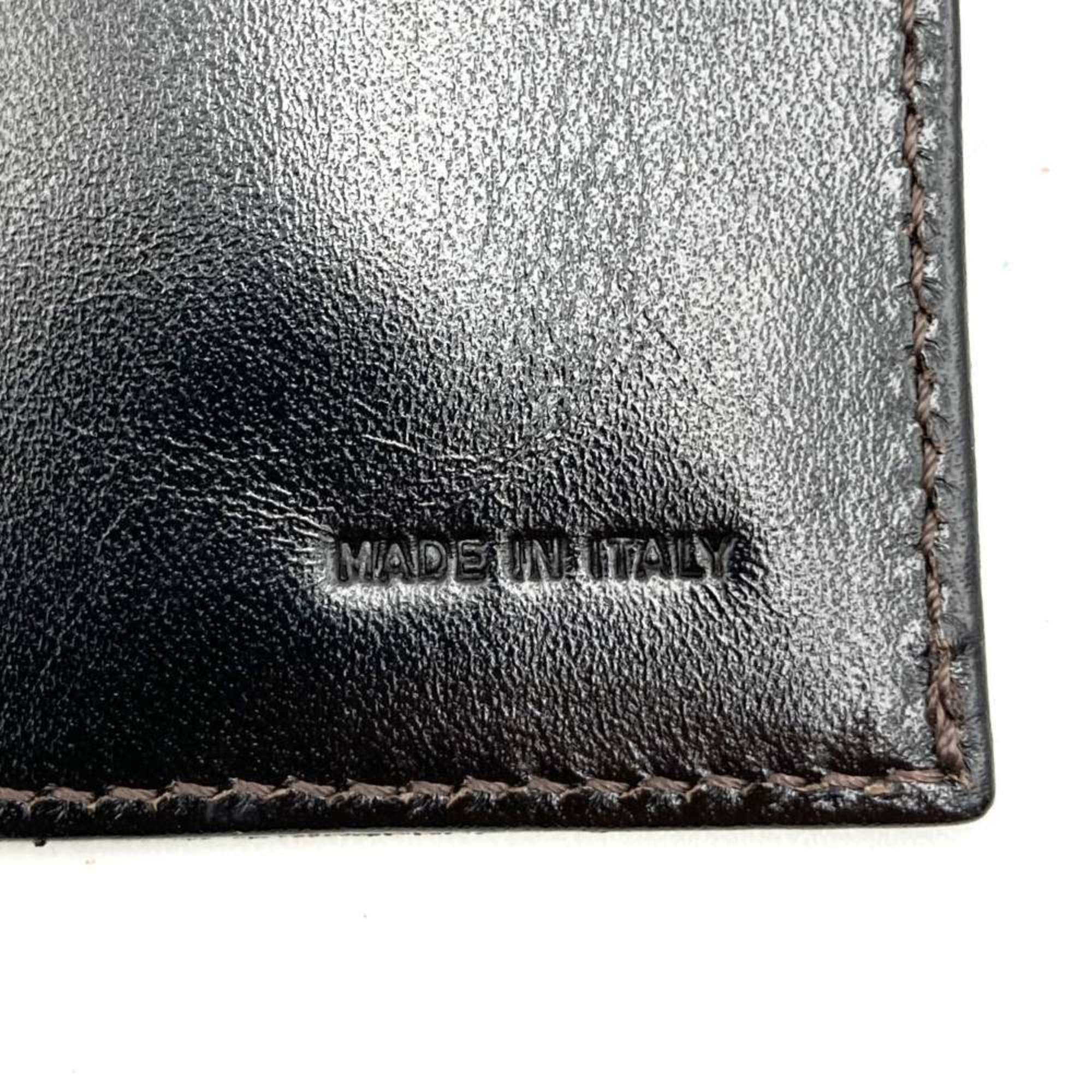 FENDI Fendi Bi-fold Wallet Billfold Card Case Zucca Brown Canvas Leather Men Women 2400 7 0008