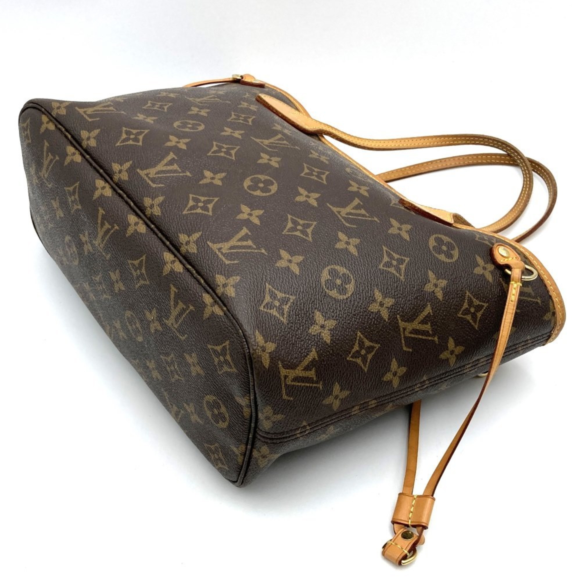 LOUIS VUITTON M41245 Neverfull PM Handbag Tote Bag Brown Pink Monogram Canvas Leather