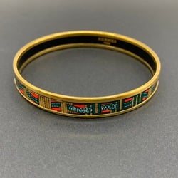 HERMES Hermes enamel PM bangle bracelet ribbon metal cloisonné gold red green ladies