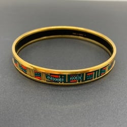 HERMES Hermes enamel PM bangle bracelet ribbon metal cloisonné gold red green ladies