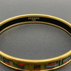 HERMES Hermes enamel PM bangle bracelet ribbon metal cloisonné gold red green ladies