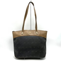 Christian Dior Dior Tote Bag Shoulder Honeycomb Brown Black Leather Women's