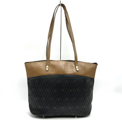 Christian Dior Dior Tote Bag Shoulder Honeycomb Brown Black Leather Women's