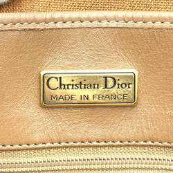 Christian Dior Dior Tote Bag Shoulder Honeycomb Brown Black Leather Women's