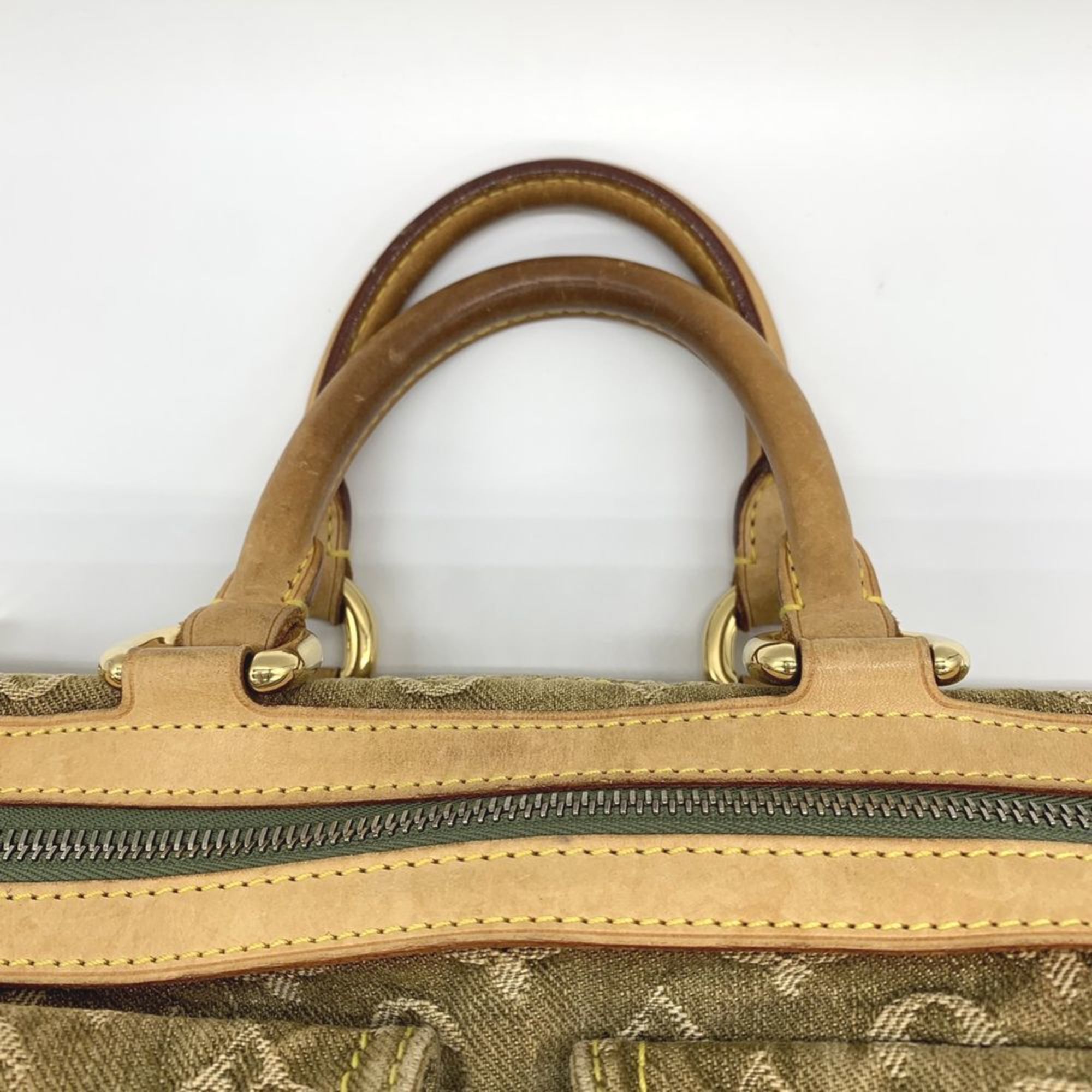 LOUIS VUITTON Louis Vuitton Neo Speedy Handbag Monogram Denim Leather Khaki Riken Ladies M95215