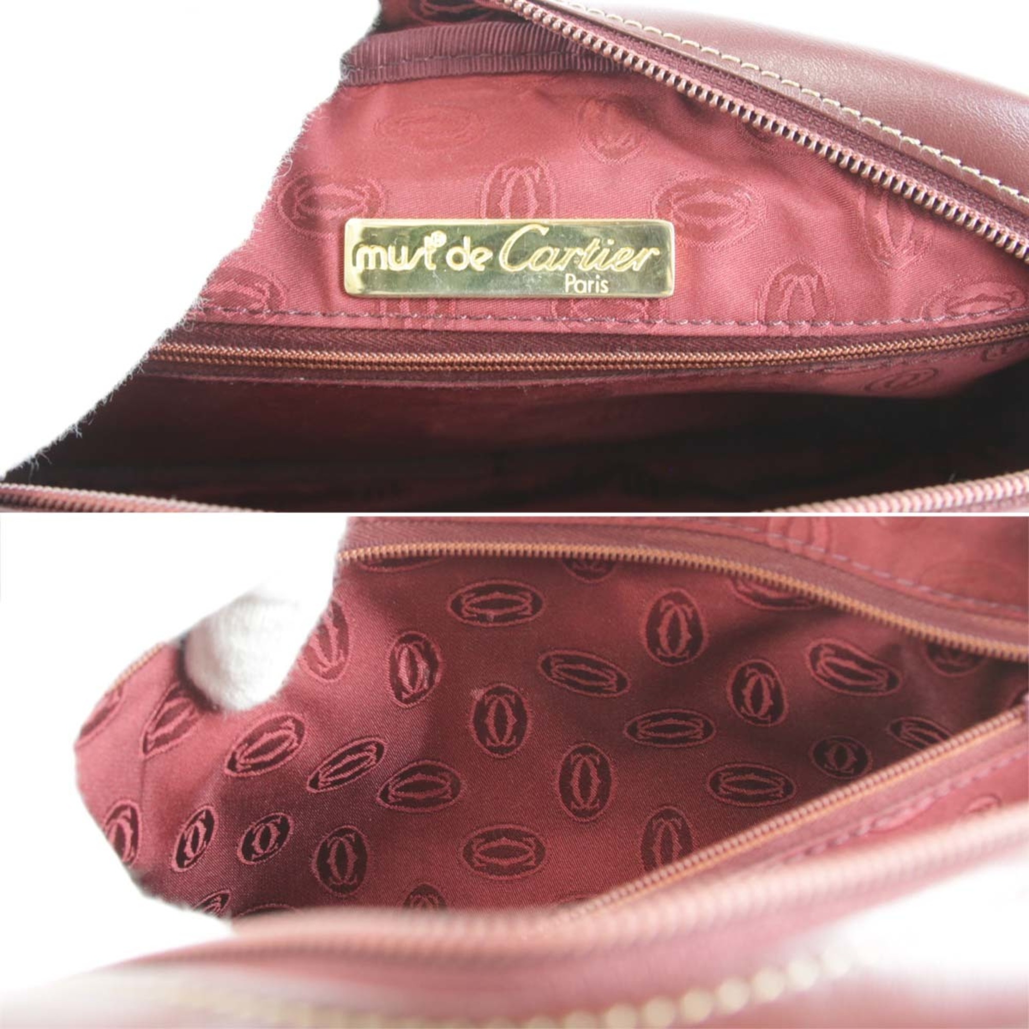 CARTIER Shoulder bag Leather Red Women's