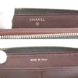 CHANEL Long Wallet Leather Black Women's