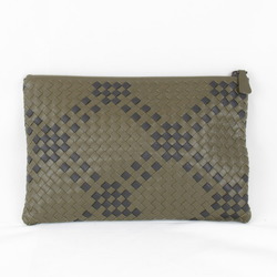 BOTTEGAVENETA Bottega Veneta Clutch Bag Leather Khaki Women's