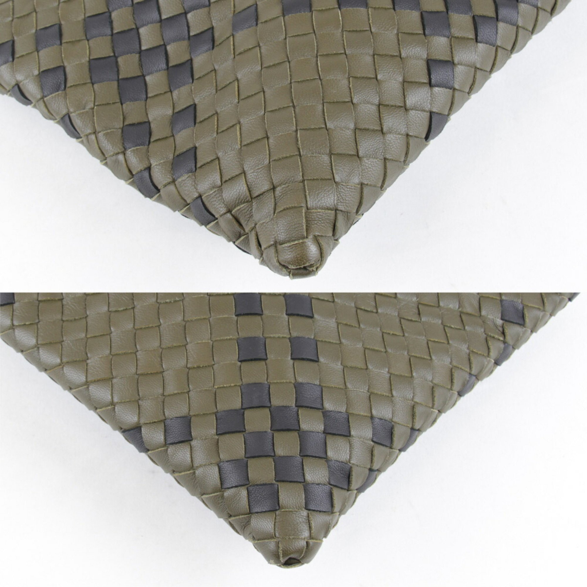 BOTTEGAVENETA Bottega Veneta Clutch Bag Leather Khaki Women's