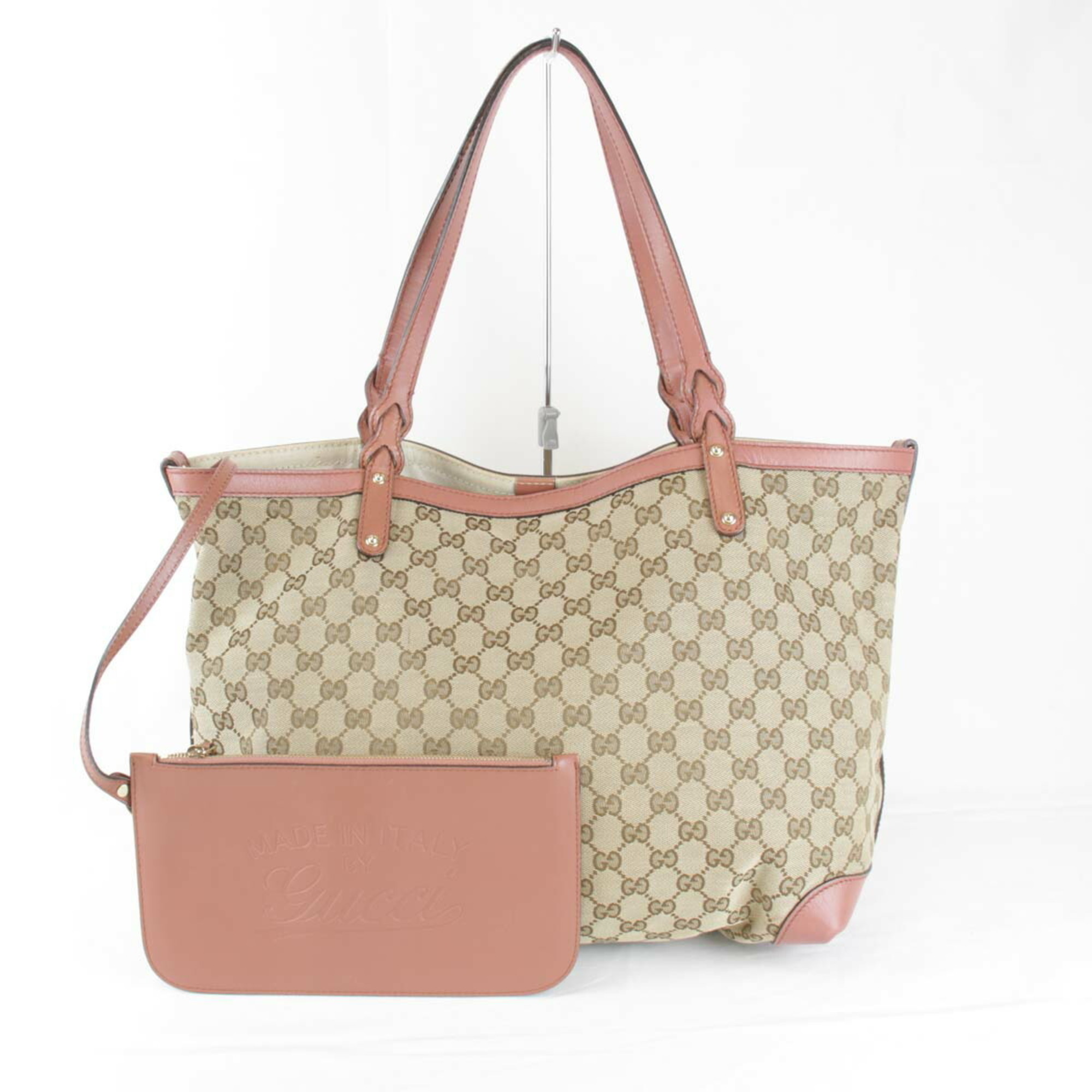 GUCCI 247209 493075 Tote Bag GG Canvas Beige Women's