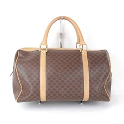 CELINE Macadam Boston Bag / Leather Brown Women's