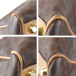 CELINE Macadam Boston Bag / Leather Brown Women's