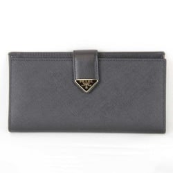 PRADA Prada Long Wallet Leather Black Women's