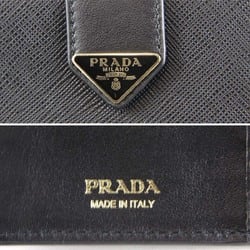 PRADA Prada Long Wallet Leather Black Women's