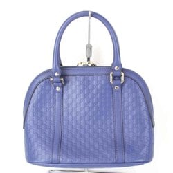 GUCCI Micro Guccissima 449654 493492 Handbag Shima Leather Blue Women's 6575240910441T