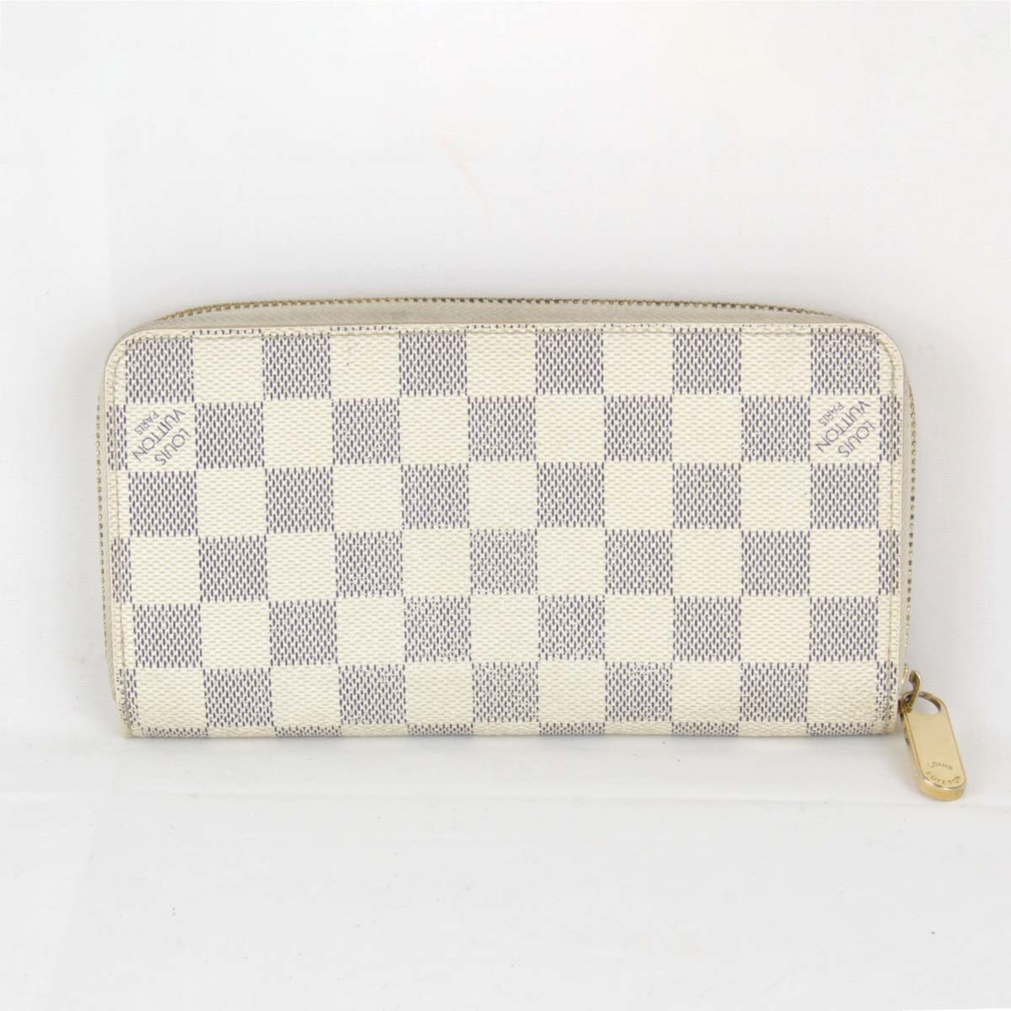 LOUIS VUITTON Louis Vuitton Zippy Wallet N41660 Long Damier Azur Canvas Women's