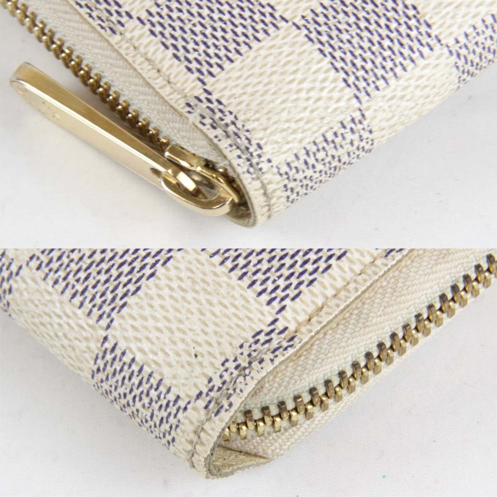 LOUIS VUITTON Louis Vuitton Zippy Wallet N41660 Long Damier Azur Canvas Women's