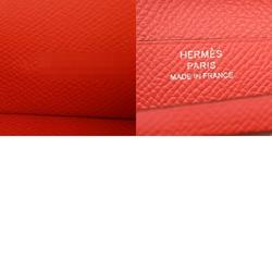 HERMES Bearn Souffle Rose Jaipur T Stamp (around 2015) Women's Epsom Leather Long Wallet