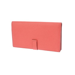 HERMES Bearn Souffle Rose Jaipur T Stamp (around 2015) Women's Epsom Leather Long Wallet