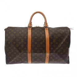 LOUIS VUITTON Louis Vuitton Monogram Keepall 50 Brown M41426 Unisex Canvas Boston Bag