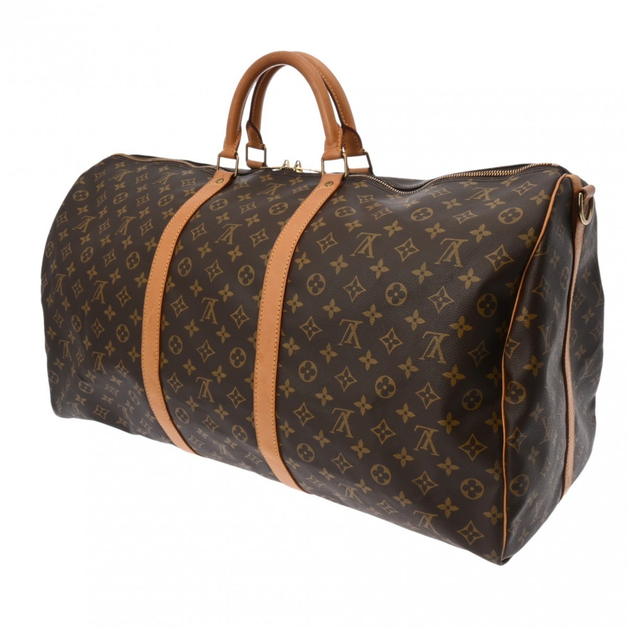 LOUIS VUITTON Louis Vuitton Monogram Keepall Bandouliere 60 Brown M41412 Unisex Canvas Boston Bag