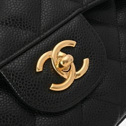 CHANEL Chanel Matelasse Chain Shoulder Double Flap 30cm Black A58600 Women's Caviar Skin Bag