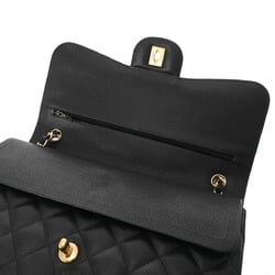 CHANEL Chanel Matelasse Chain Shoulder Double Flap 30cm Black A58600 Women's Caviar Skin Bag