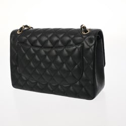 CHANEL Chanel Matelasse Chain Shoulder Double Flap 30cm Black A58600 Women's Caviar Skin Bag