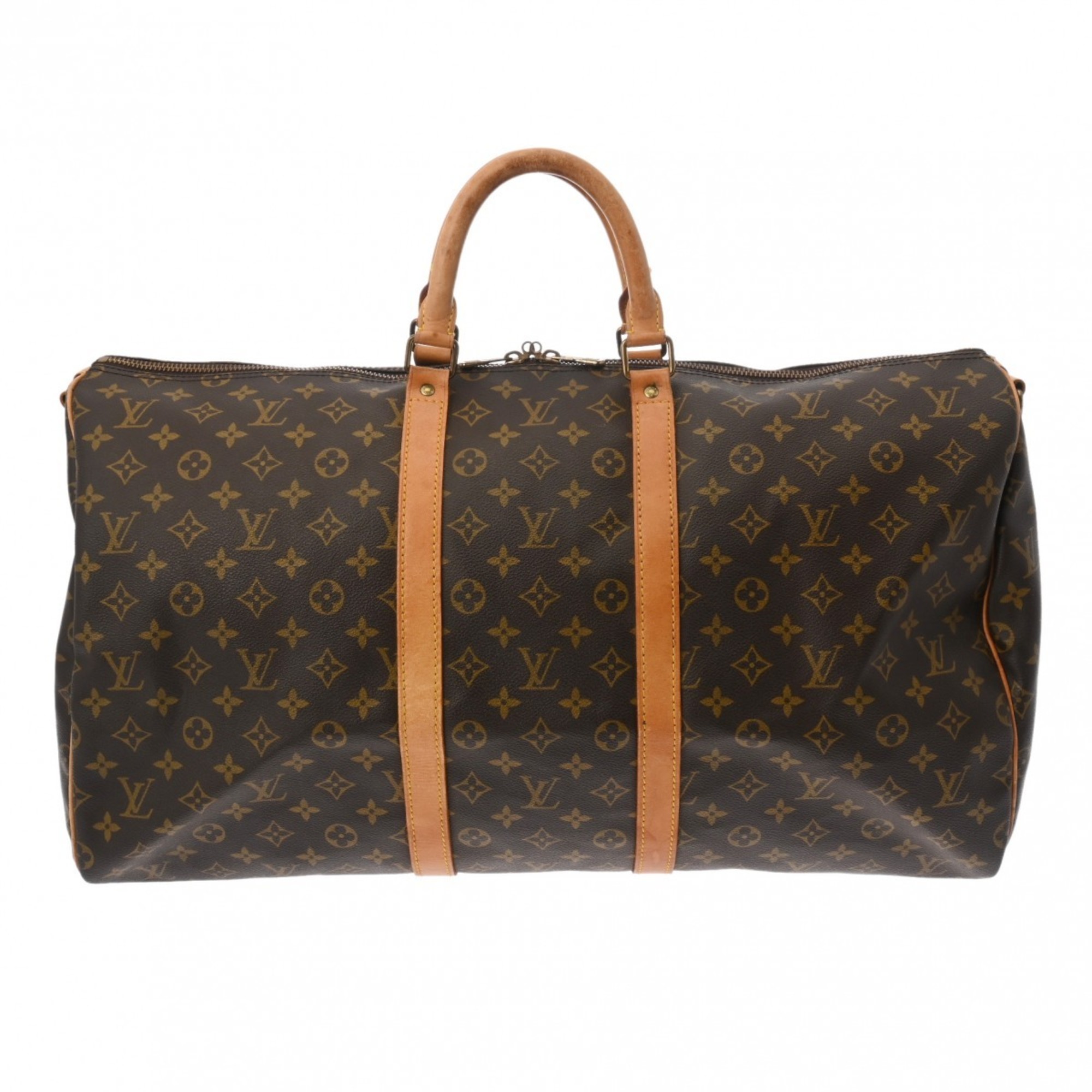 LOUIS VUITTON Louis Vuitton Monogram Keepall Bandouliere 55 Brown M41414 Unisex Canvas Boston Bag