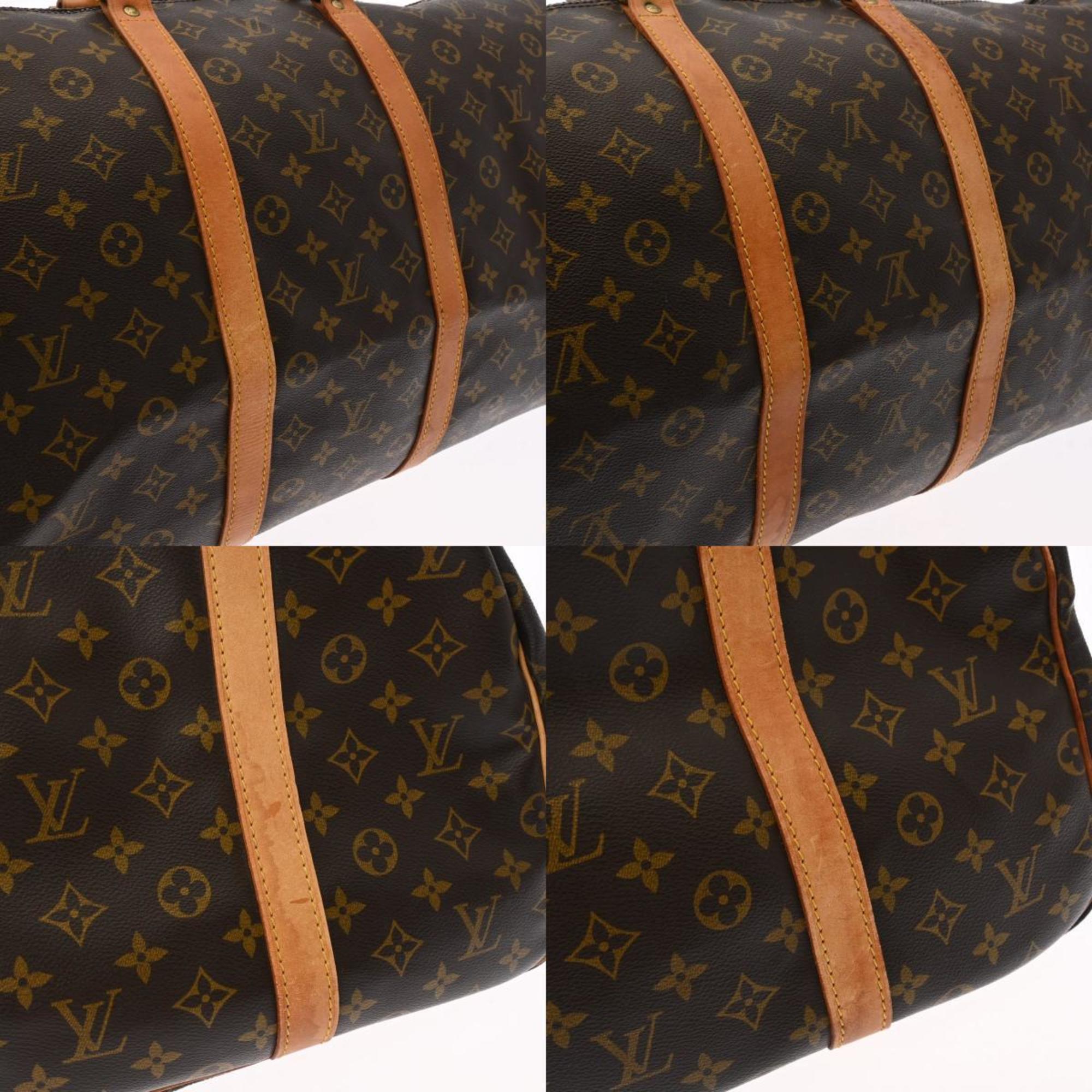 LOUIS VUITTON Louis Vuitton Monogram Keepall Bandouliere 55 Brown M41414 Unisex Canvas Boston Bag