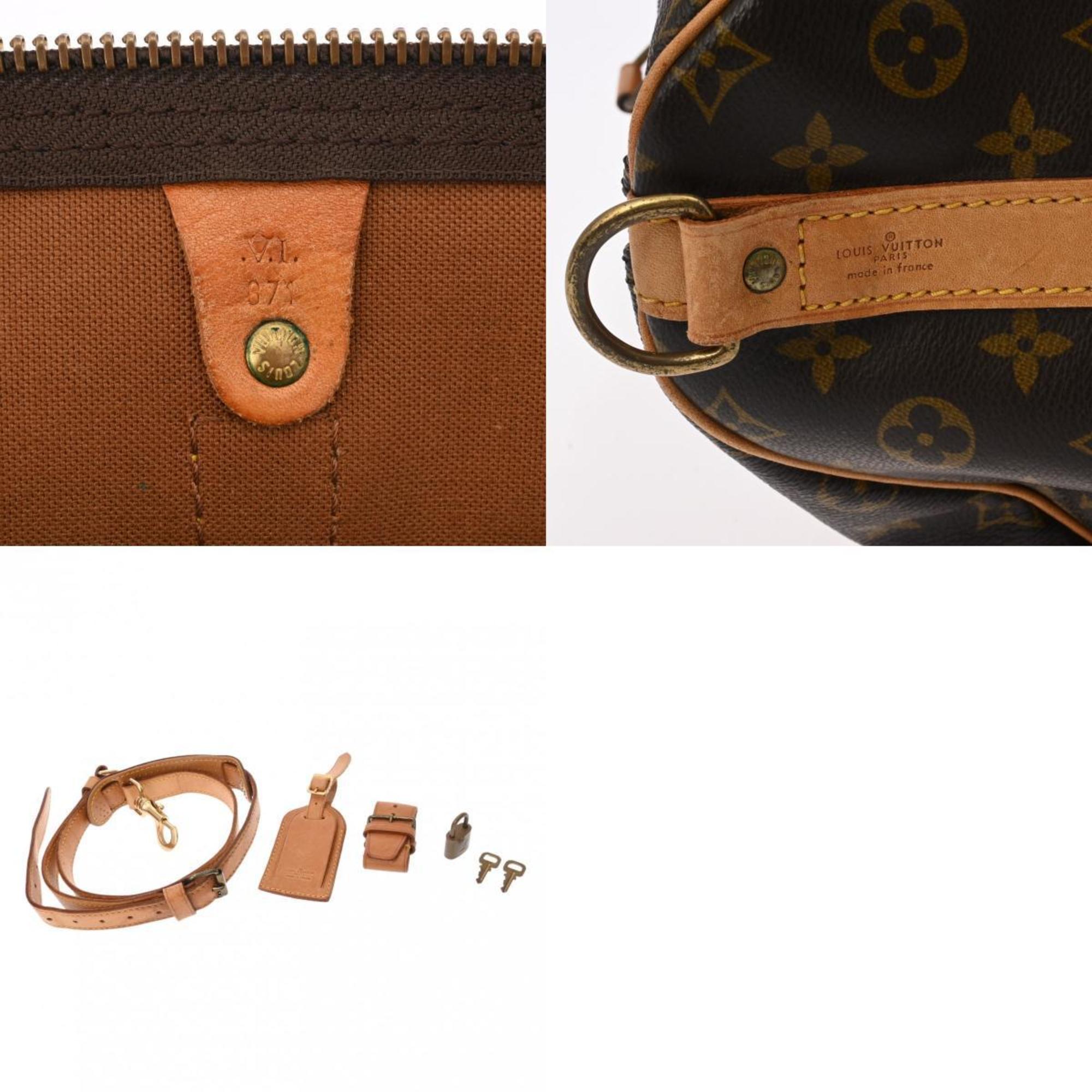 LOUIS VUITTON Louis Vuitton Monogram Keepall Bandouliere 55 Brown M41414 Unisex Canvas Boston Bag