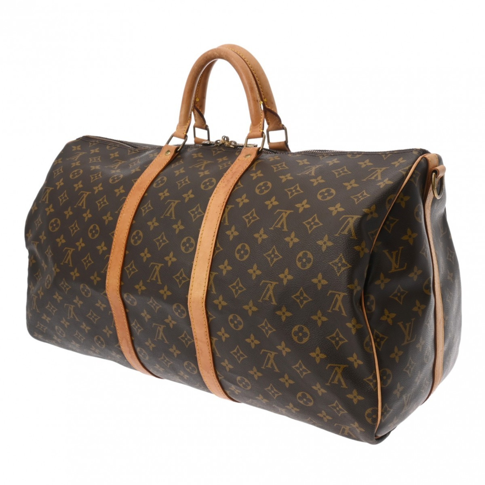 LOUIS VUITTON Louis Vuitton Monogram Keepall Bandouliere 55 Brown M41414 Unisex Canvas Boston Bag