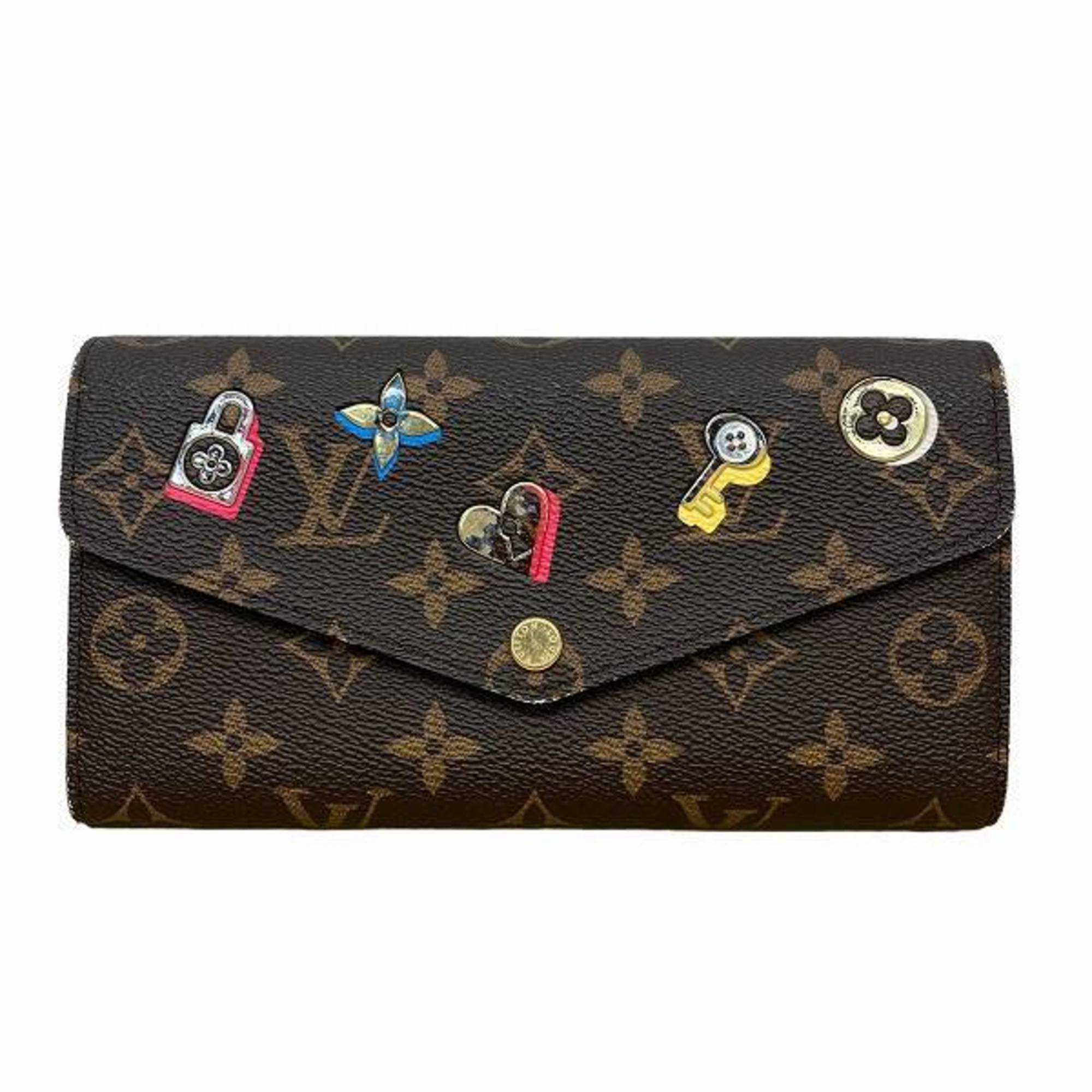 Louis Vuitton Monogram Portefeuille Sarah Love Lock M64117 Long Wallet Bi-fold for Women