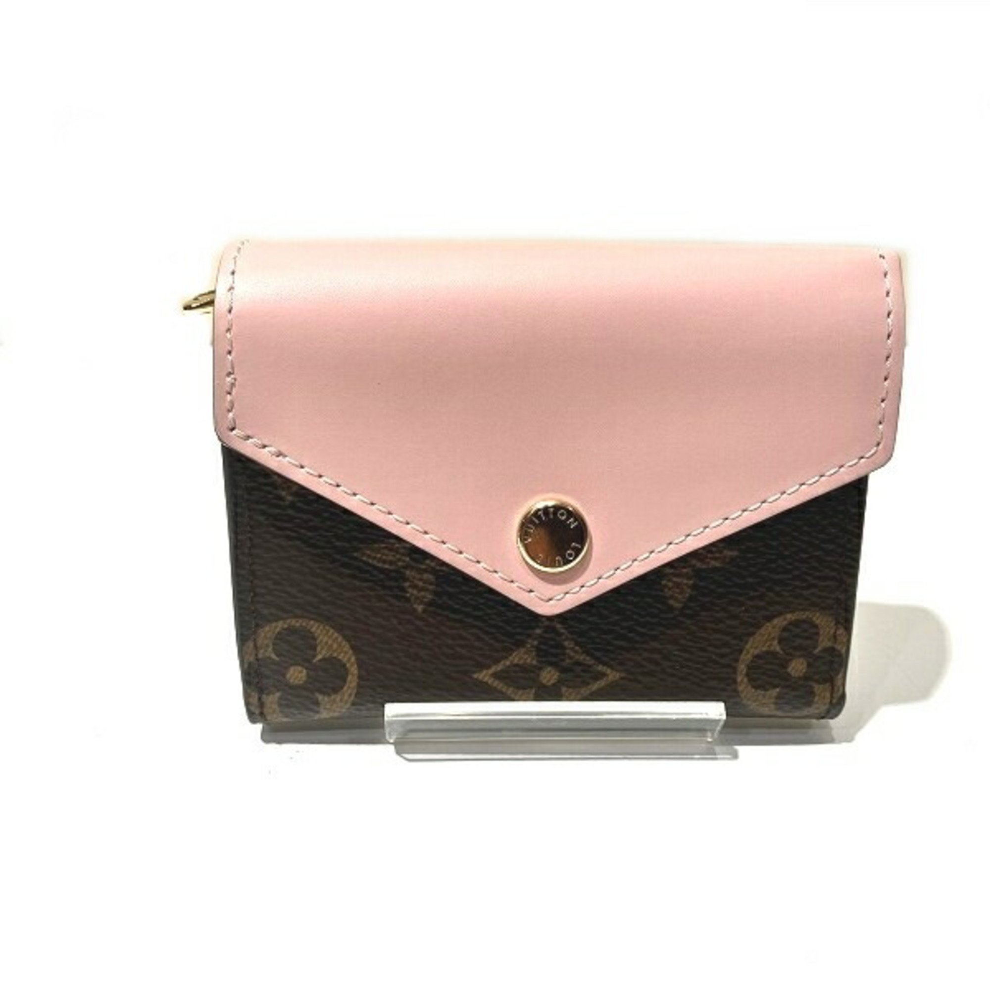 Louis Vuitton Monogram Portefeuille Zoe M62933 Rose Ballerine Tri-fold Wallet for Women