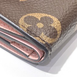 Louis Vuitton Monogram Portefeuille Zoe M62933 Rose Ballerine Tri-fold Wallet for Women