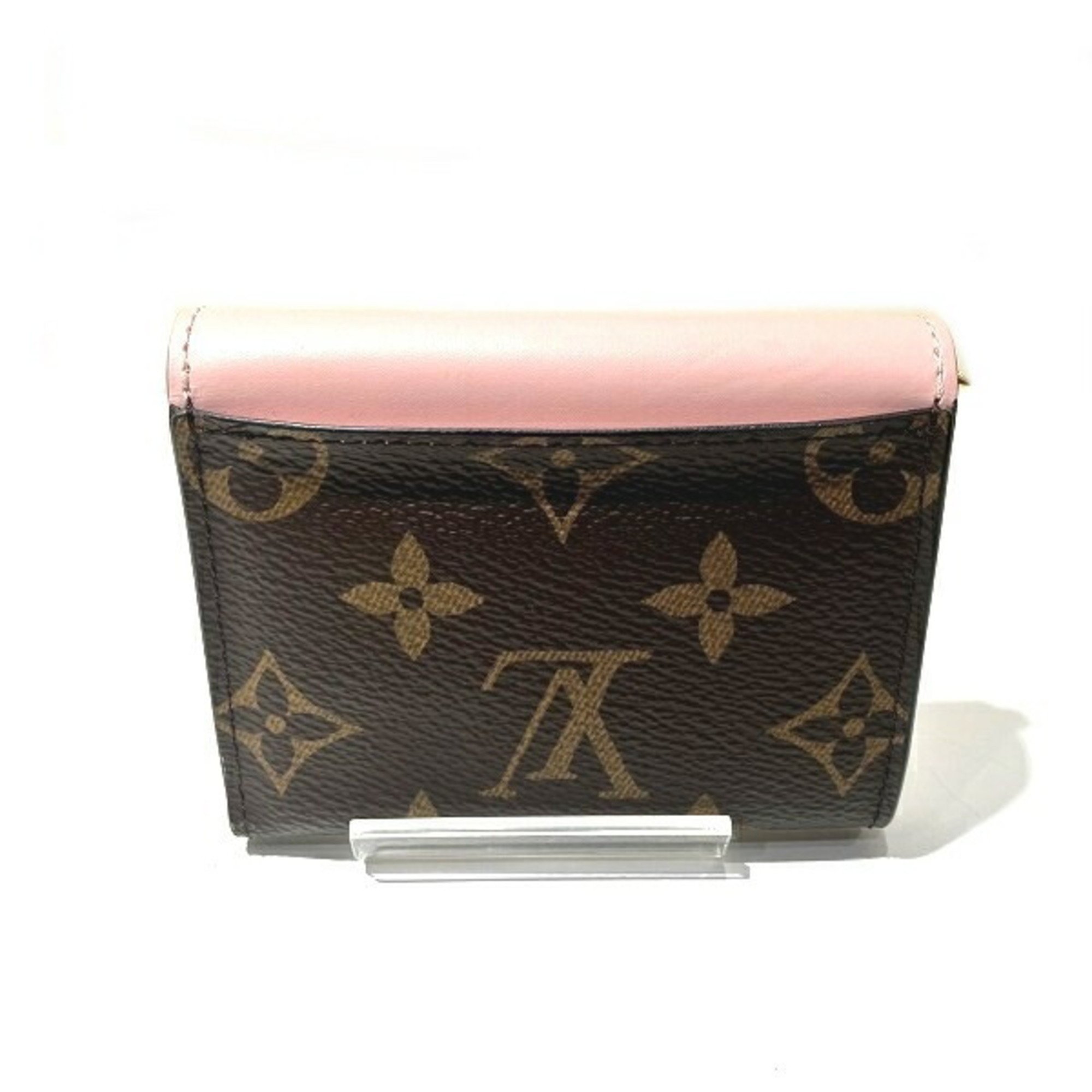 Louis Vuitton Monogram Portefeuille Zoe M62933 Rose Ballerine Tri-fold Wallet for Women