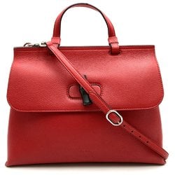 GUCCI 392013 Handbag Shoulder Bag 2way Bamboo Red Leather Women's