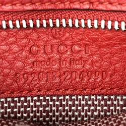 GUCCI 392013 Handbag Shoulder Bag 2way Bamboo Red Leather Women's