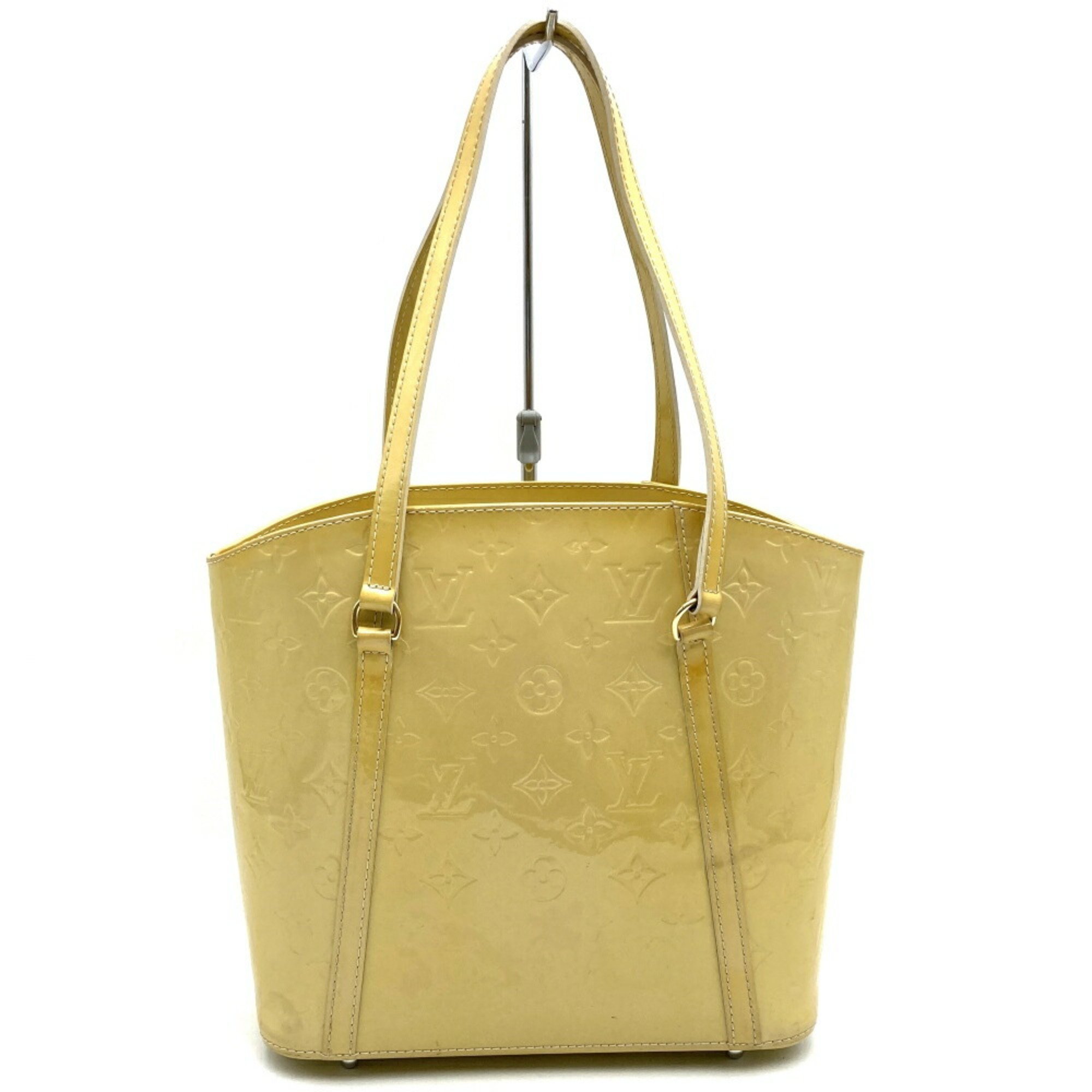 LOUIS VUITTON M91743 Avalon MM Tote Bag Yellow Vernis Patent Leather Women's